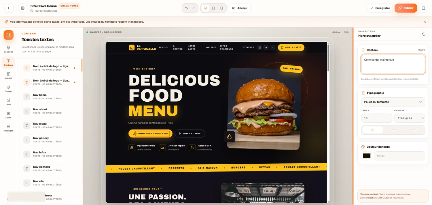 Éditeur de site Tabzel